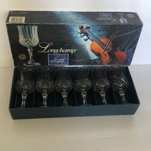 Longchamp crystal d’Arques Wine Glasses 6pc set